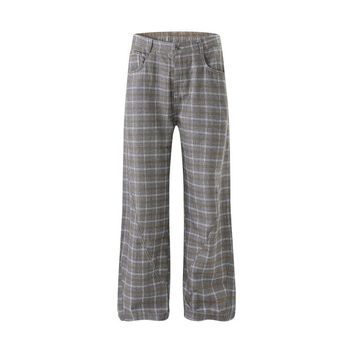 Damen Hochtaillierte weite karierte Culotte‑Hose mit Bügelfalte Drune