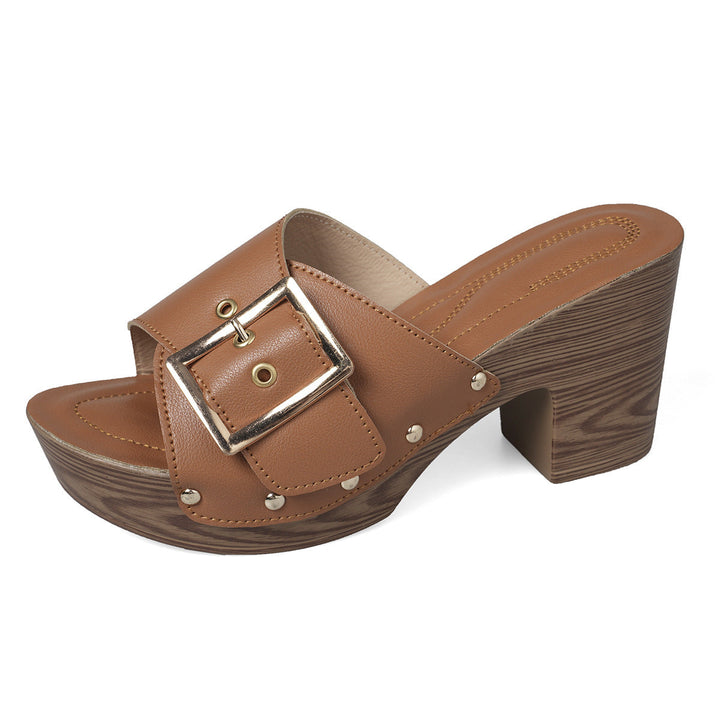 Damen Wedge-Sandalen mit eleganter Schnalle Drune