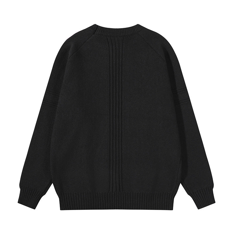 Unisex Grobgestrickter Oversize-Pullover mit Raglanärmeln und strukturierten Einsatznähten Drune
