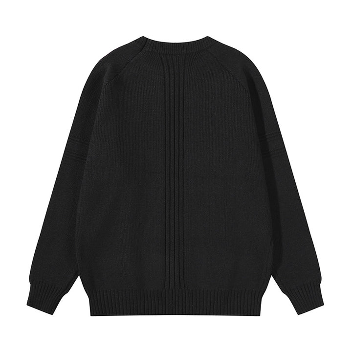 Unisex Grobgestrickter Oversize-Pullover mit Raglanärmeln und strukturierten Einsatznähten Drune