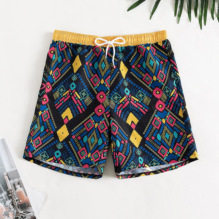 Damen Badeshorts mit buntem geometrischem Muster Drune