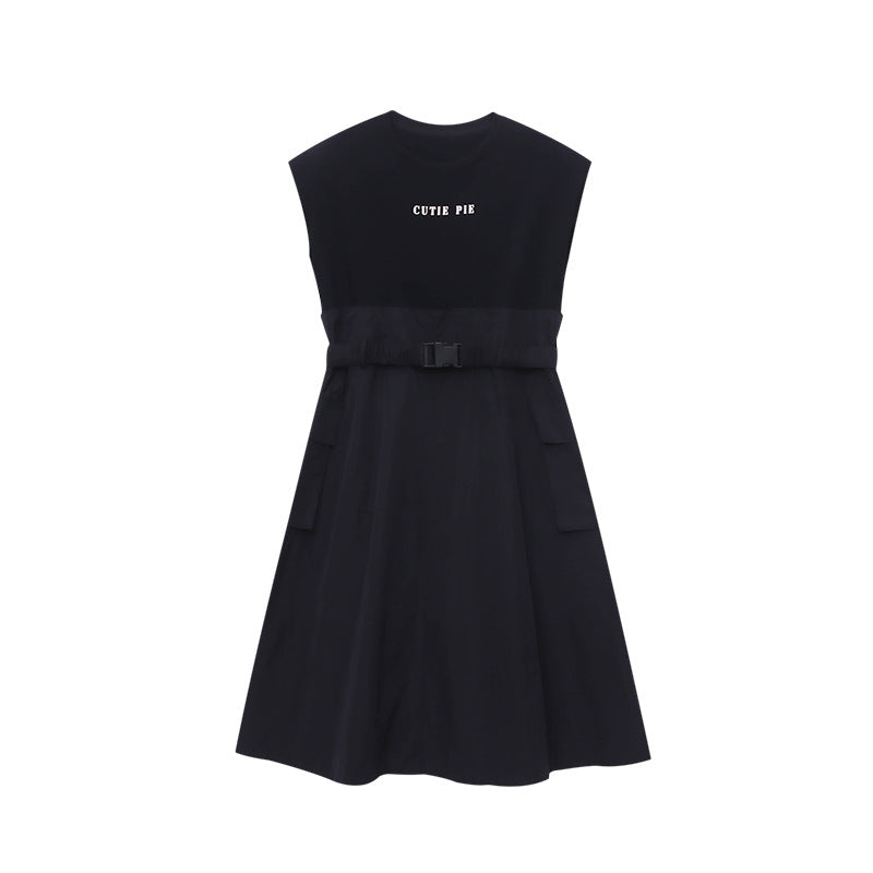 Damen Kleid mit modischem Gürtel und praktischen Taschen Drune