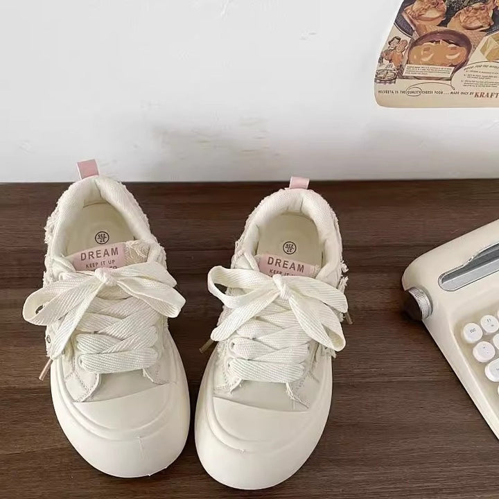 Damen Sportliche Sneaker mit floralem Design und bequemer Sohle Drune