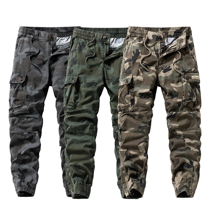 Herren Taktische Cargo‑Jogginghose im Camouflage‑Military‑Look mit Tunnelzugbund, Knieabnähern und Multifachtaschen Drune