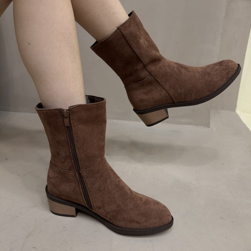Damen Elegante Stiefeletten mit Blockabsatz Drune