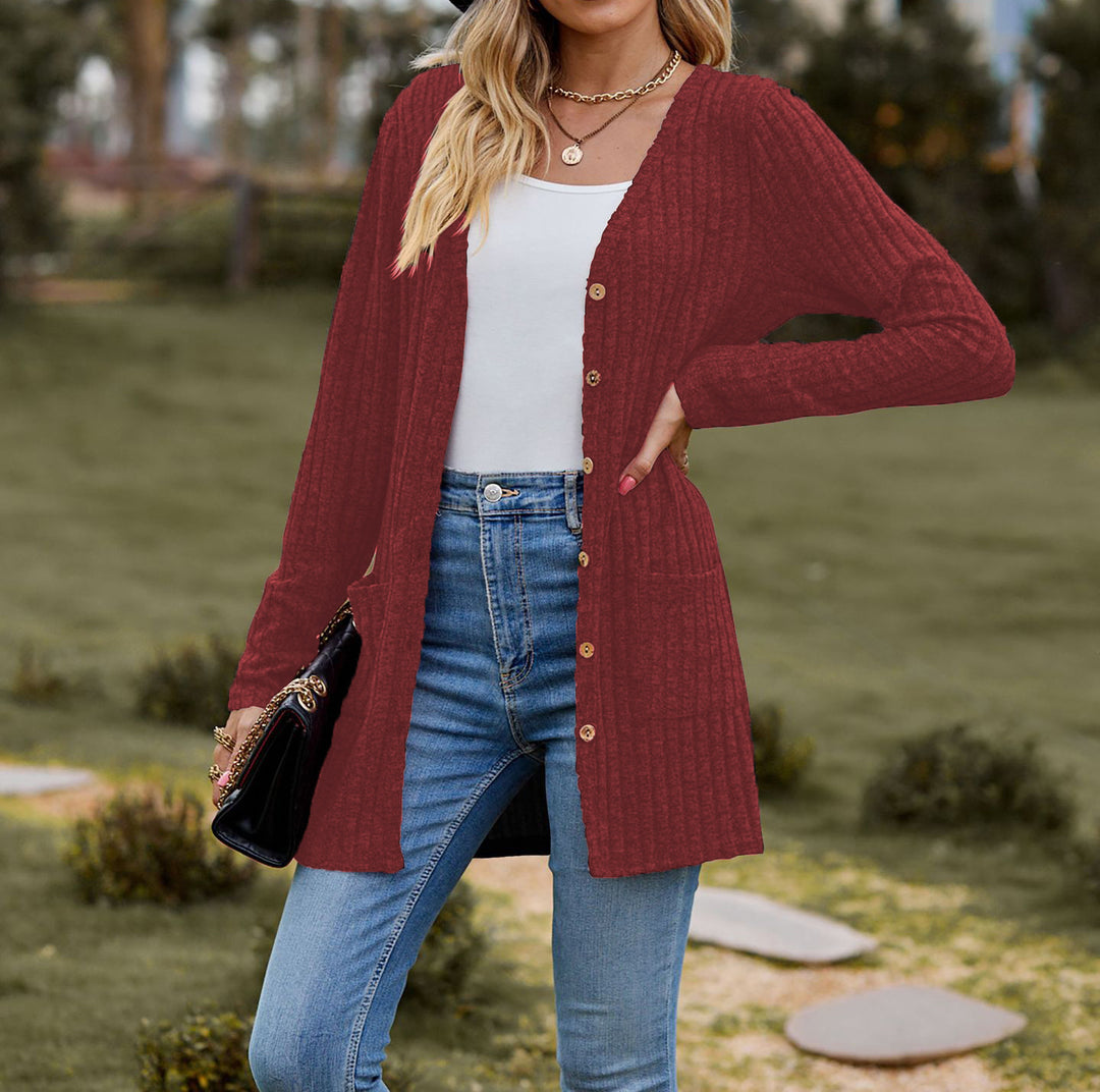 Damen Strickjacke mit Knopfleiste und praktischen Taschen Drune
