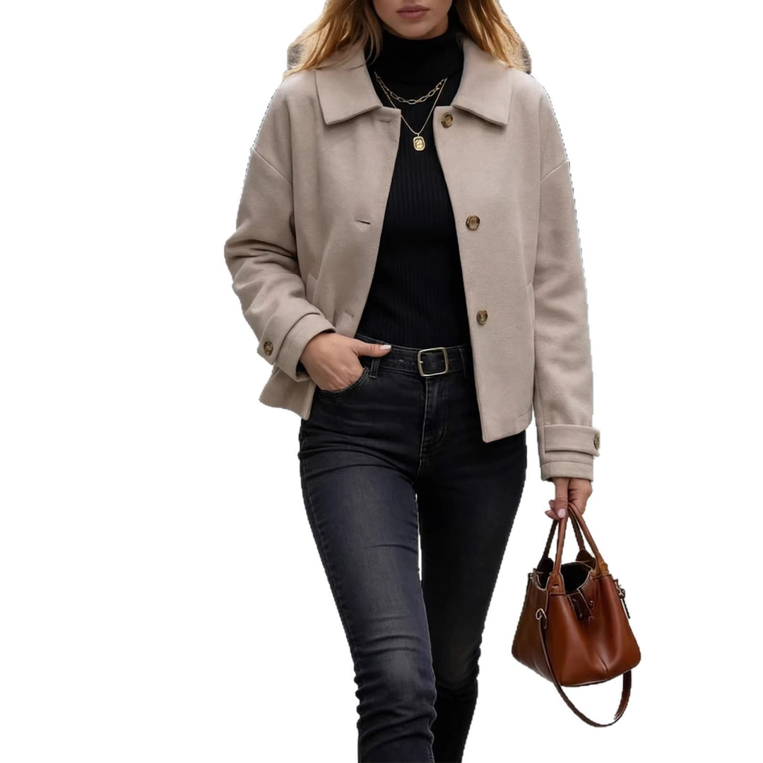 Damen Casual Overshirt mit Knopfverschluss und weichem Stoff Drune