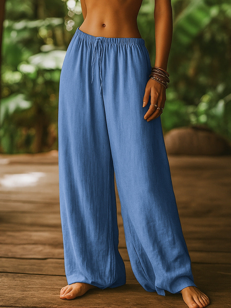 Damen Weite Leinenhose Drune