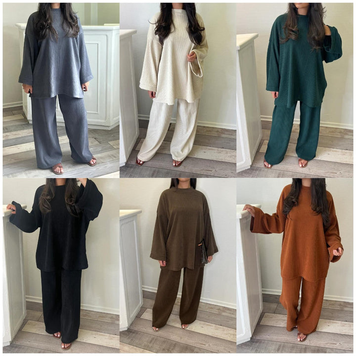 Damen Bequemes und stylisches Lounge-Set aus Rippstrick Drune