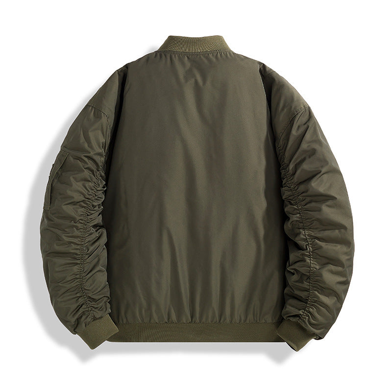 Herren Modische Bomberjacke mit Stehkragen Drune