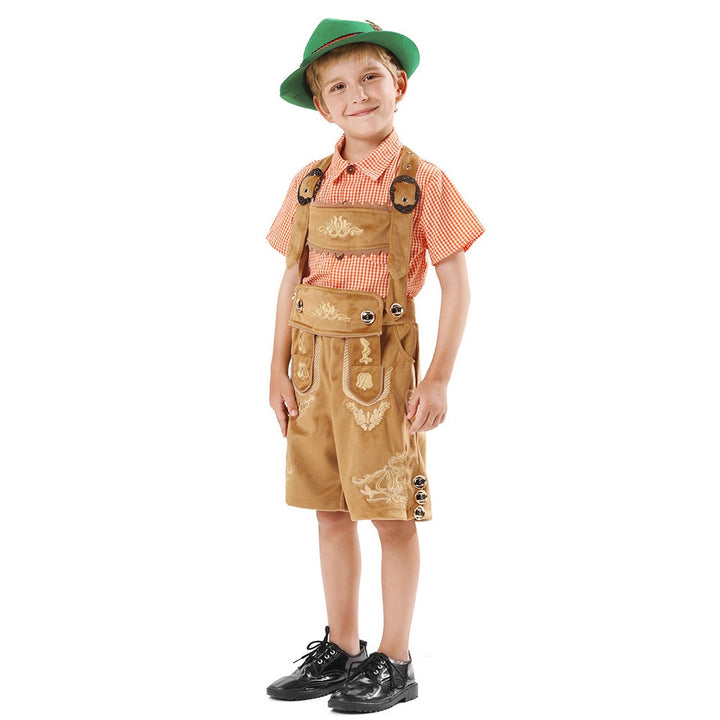 Jungen Trachten-Latzhose mit traditioneller Stickerei Drune