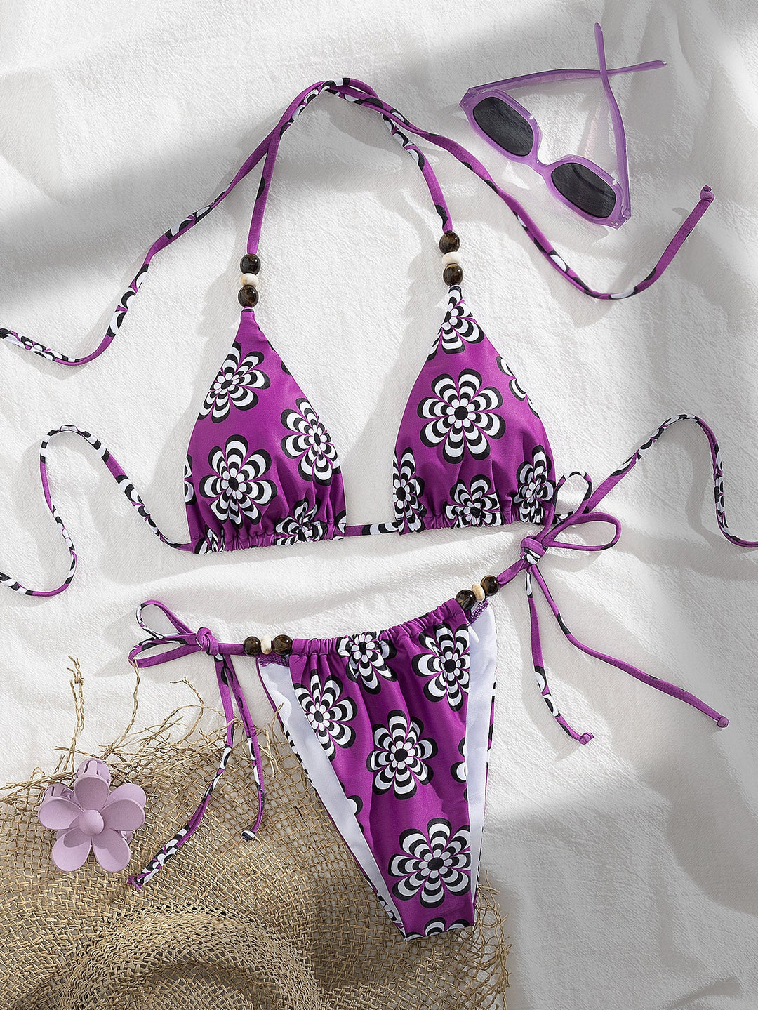 Damen Triangel-Bikini mit verspielten Bindebändern Drune