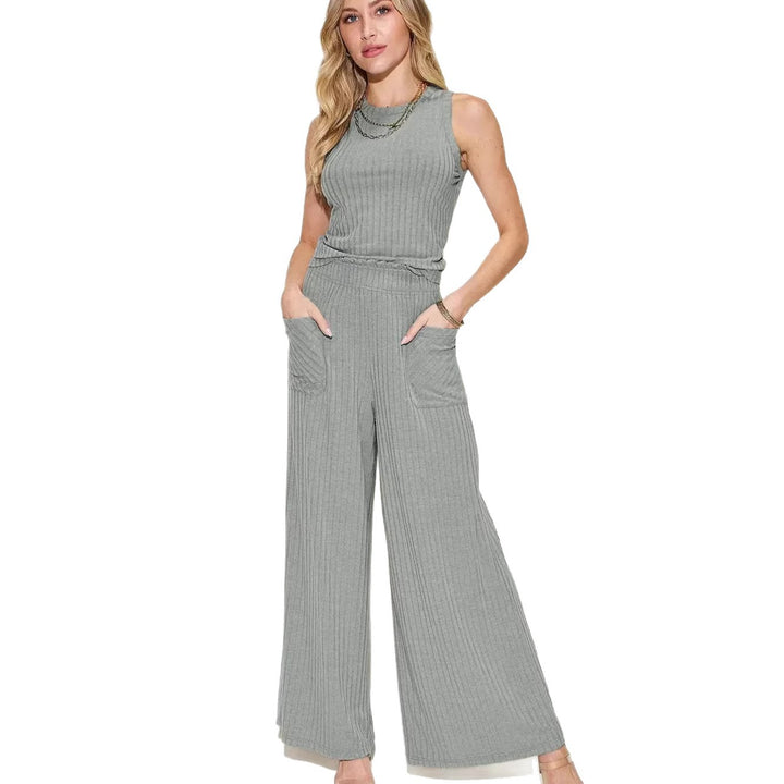Damen lässiger Overall mit weitem Bein und praktischen Taschen Drune