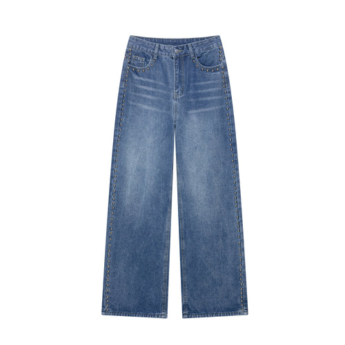 Damen Weite Jeans mit Schmuckdetails Drune