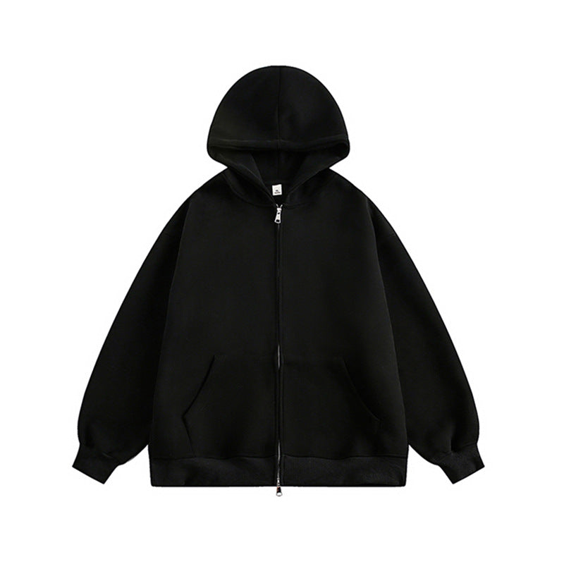 Unisex Oversize-Kapuzenjacke mit durchgehendem Reißverschluss und weichem Fleece-Innenfutter Drune