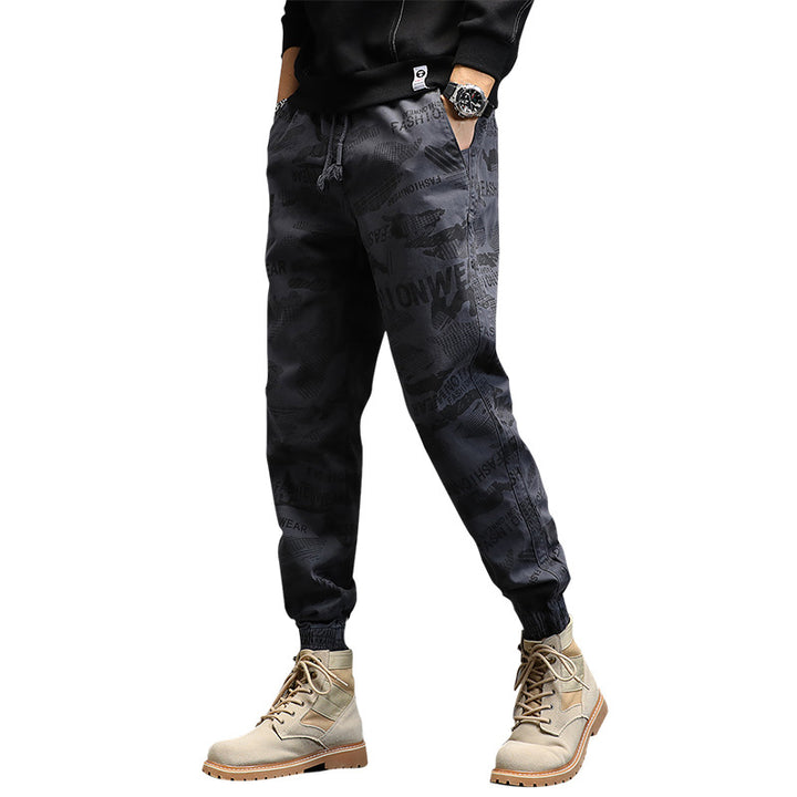 Herren Cargohose im Joggerstil mit Camouflage‑Print, Elastischem Tunnelzugbund und Klappentaschen Drune