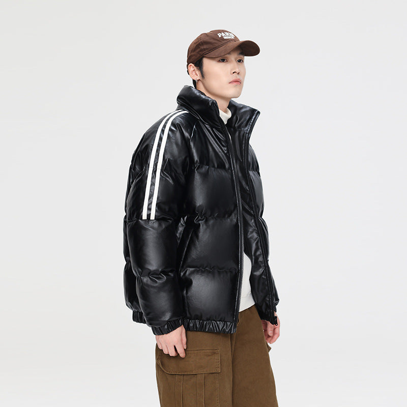 Herren Wattierte Steppjacke im Oversize-Sportlook mit Kontraststreifen an den Ärmeln Drune