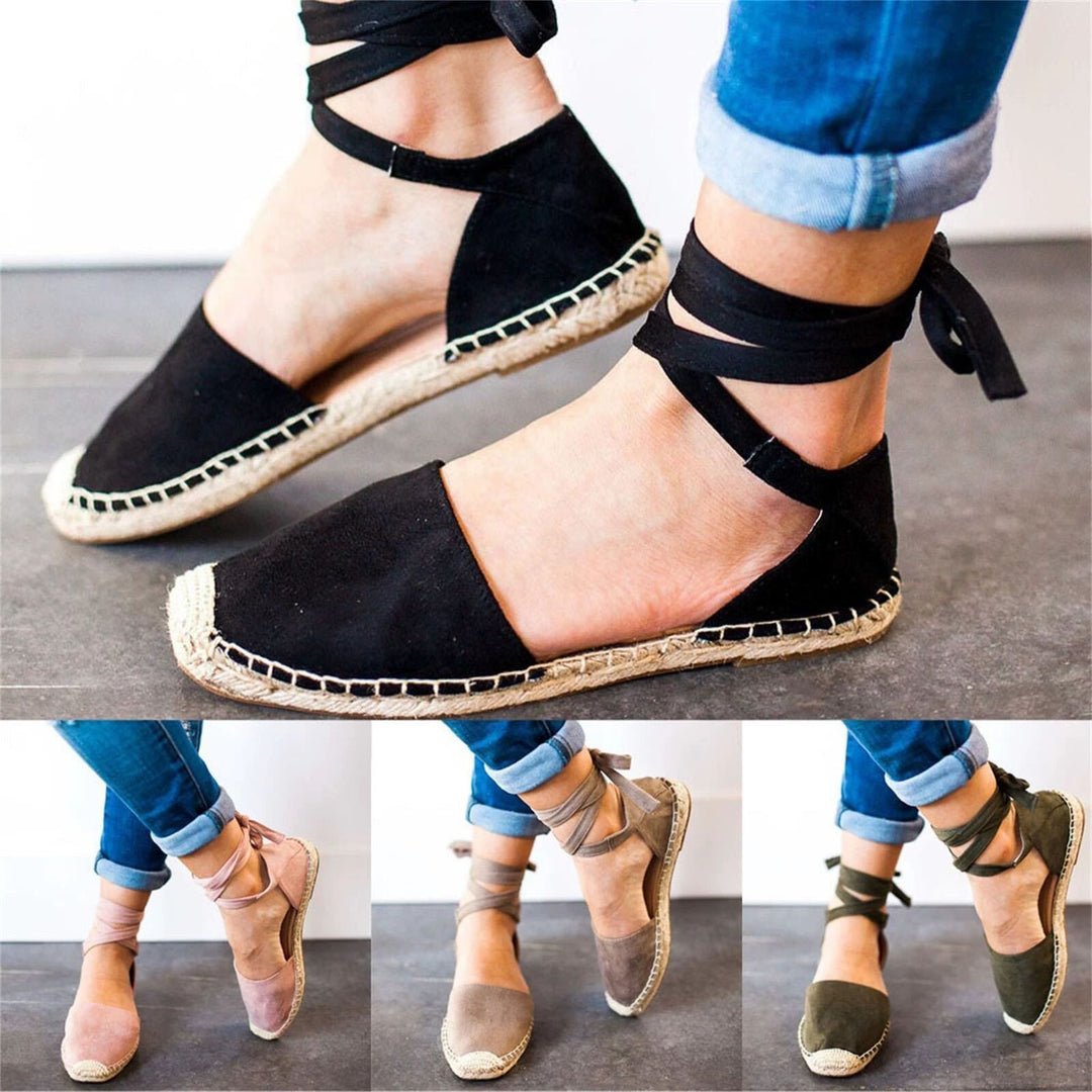 Damen Espadrilles mit verstellbarem Knöchelriemen und komfortabler Espandrillesohle Drune