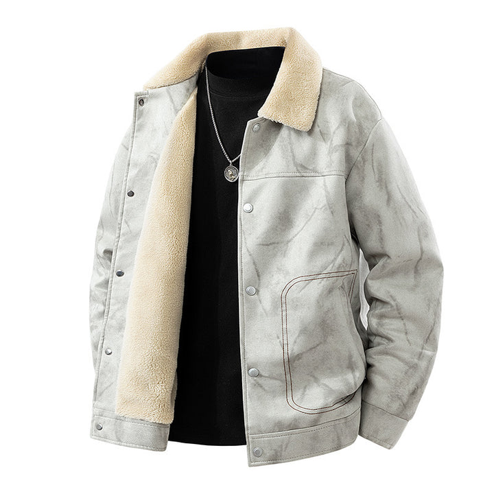 Herren Modische Jacke mit Teddyfellfutter Drune