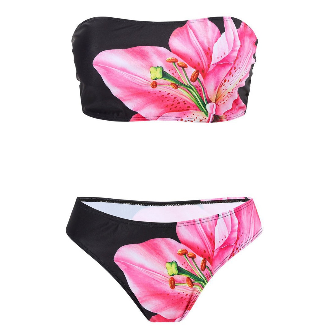 Damen Elegante Strandmode mit Blütenmuster Drune