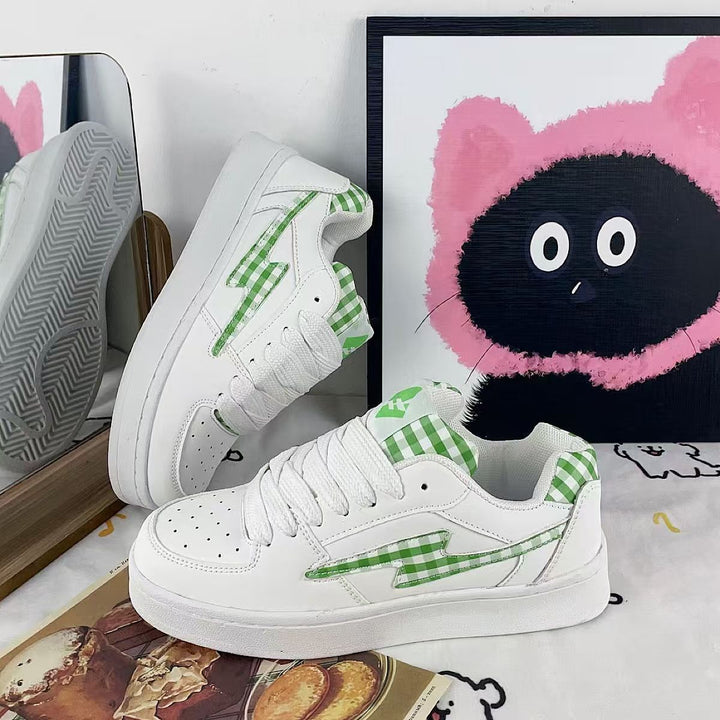 Damen Sneakers im modernen Karo-Design mit atmungsaktiven Materialien Drune