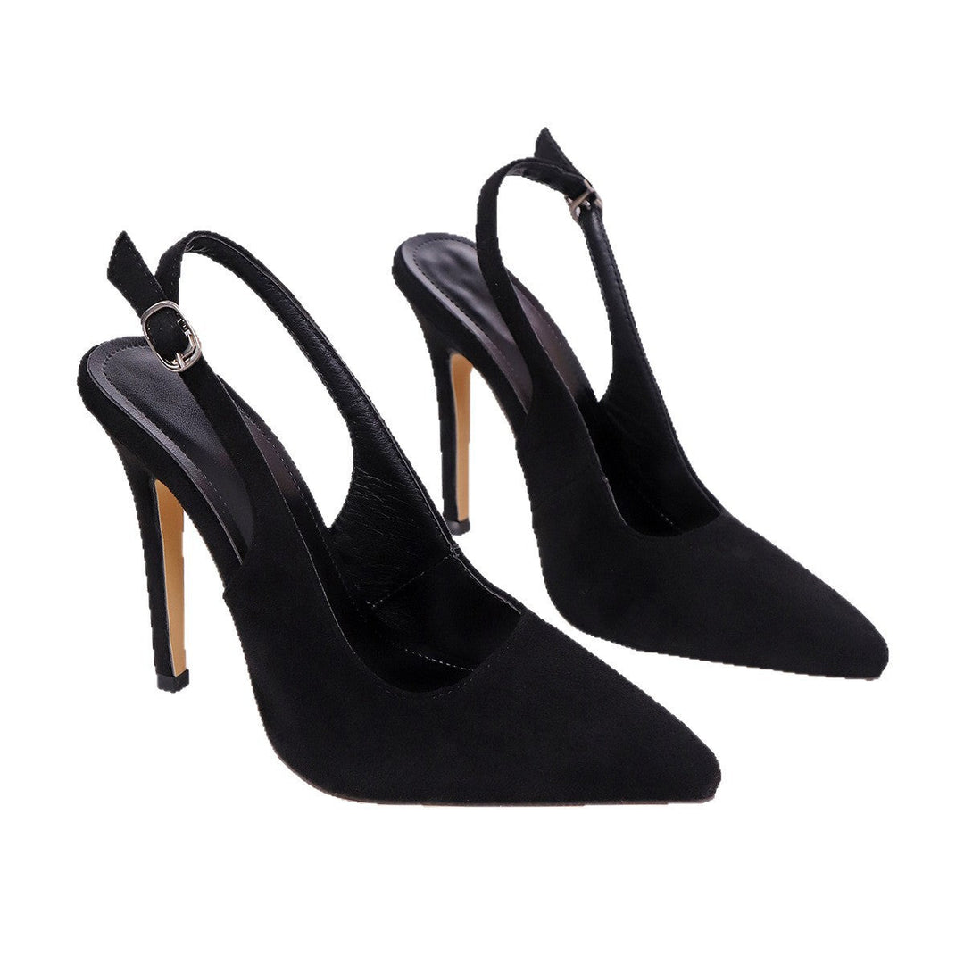 Damen Slingback High Heels mit eleganter spitzer Zehenpartie und glänzender Oberfläche Drune