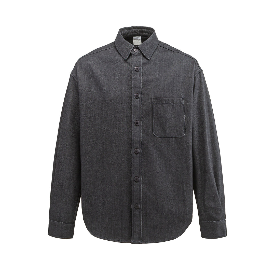 Herren Boxy Hemdjacke aus robustem Twill mit abgerundetem Saum Drune