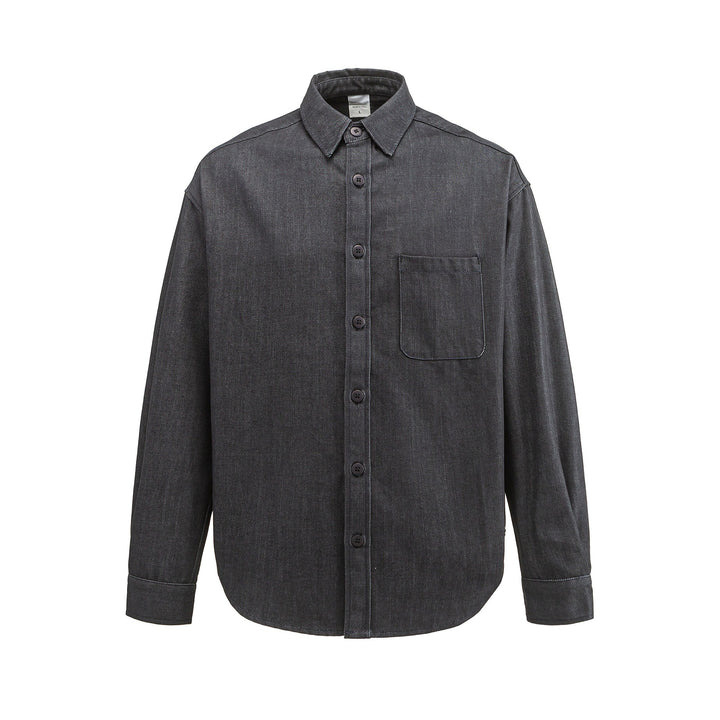 Herren Boxy Hemdjacke aus robustem Twill mit abgerundetem Saum Drune