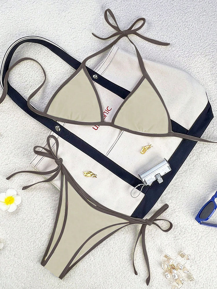 Damen Triangel-Bikini mit verspielten Schleifen Drune