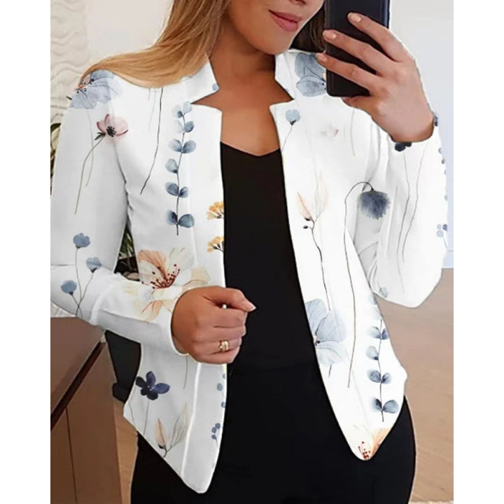 Damen Blazer mit floralem Design und figurbetontem Schnitt Drune