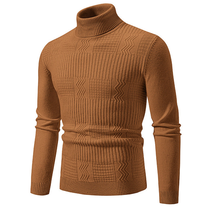Herren Rollkragenpullover mit Strukturstrick und körpernaher Silhouette Drune