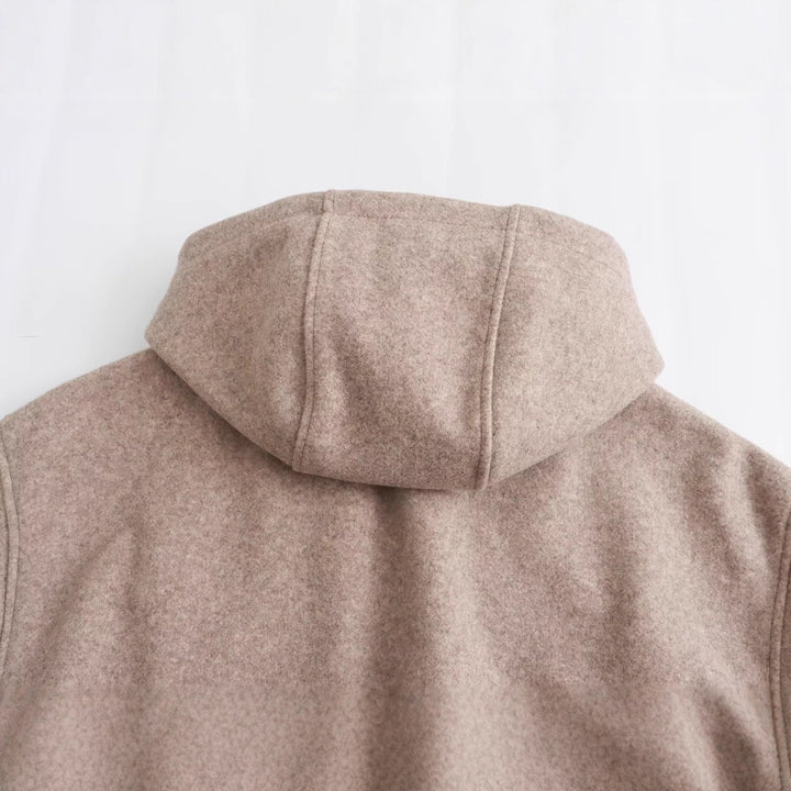 Damen Kurze Oversized Wollmix-Kapuzenjacke mit Ballonärmeln und Rippbündchen Drune