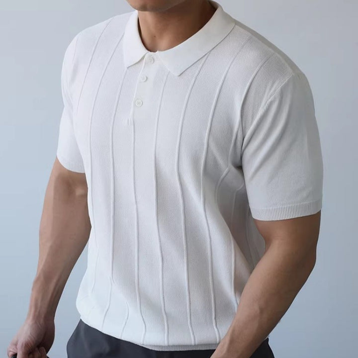 Herren Kurzarm Poloshirt mit Struktur Drune