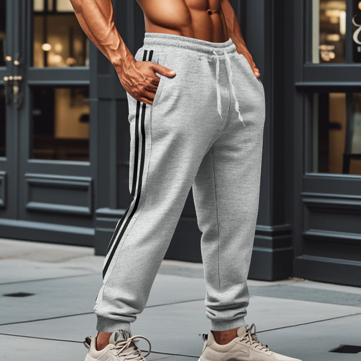 Herren nan sportliche Jogginghose mit seitlichen Kontraststreifen, elastischem Tunnelzugbund und gerippten Beinabschlüssen Drune