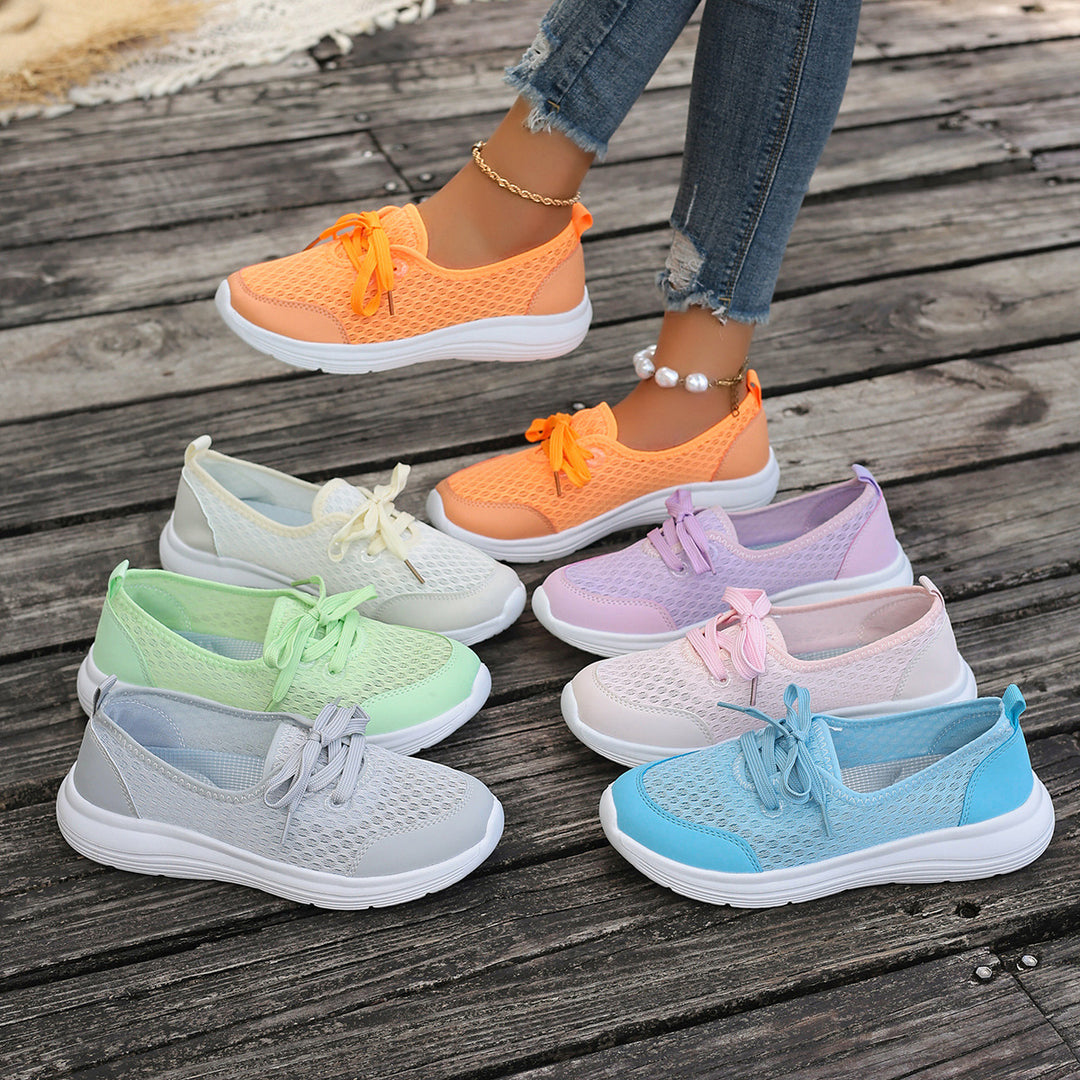 Damen Leichte und atmungsaktive Sneakers mit Netzstruktur Drune