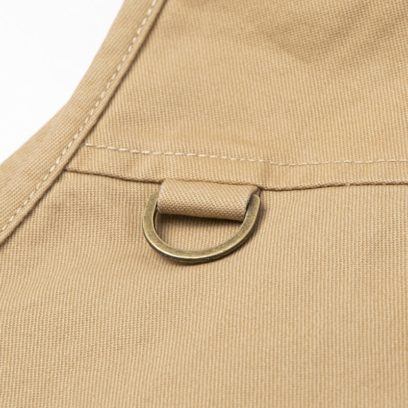 Herren Leichte Baumwoll‑Canvas Weste mit kariertem Innenfutter, V‑Ausschnitt und großen Fronttaschen Drune
