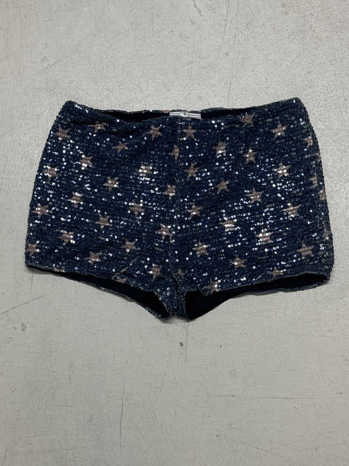 Damen Minirock mit glitzerndem Polka-Dot-Muster und elastischem Bund Drune
