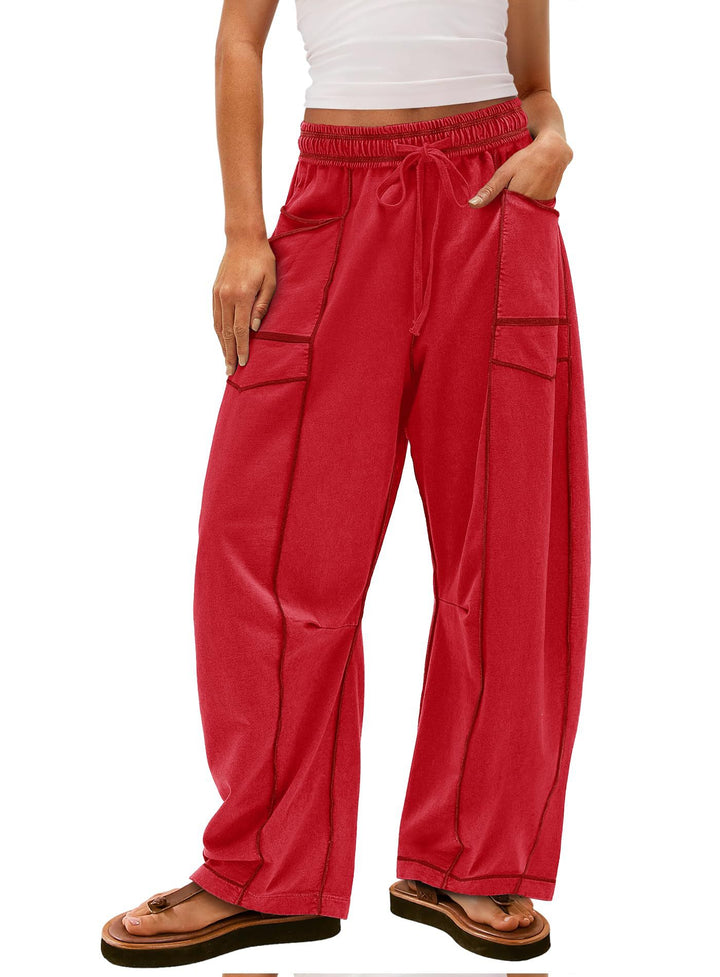 Damen Gemütliche und lässige Freizeithose mit großen Taschen Drune
