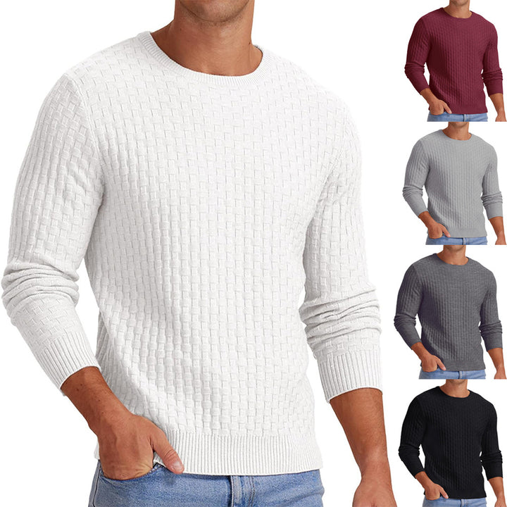Herren strukturiertes Sweatshirt mit Rundhalsausschnitt und langem Arm Drune