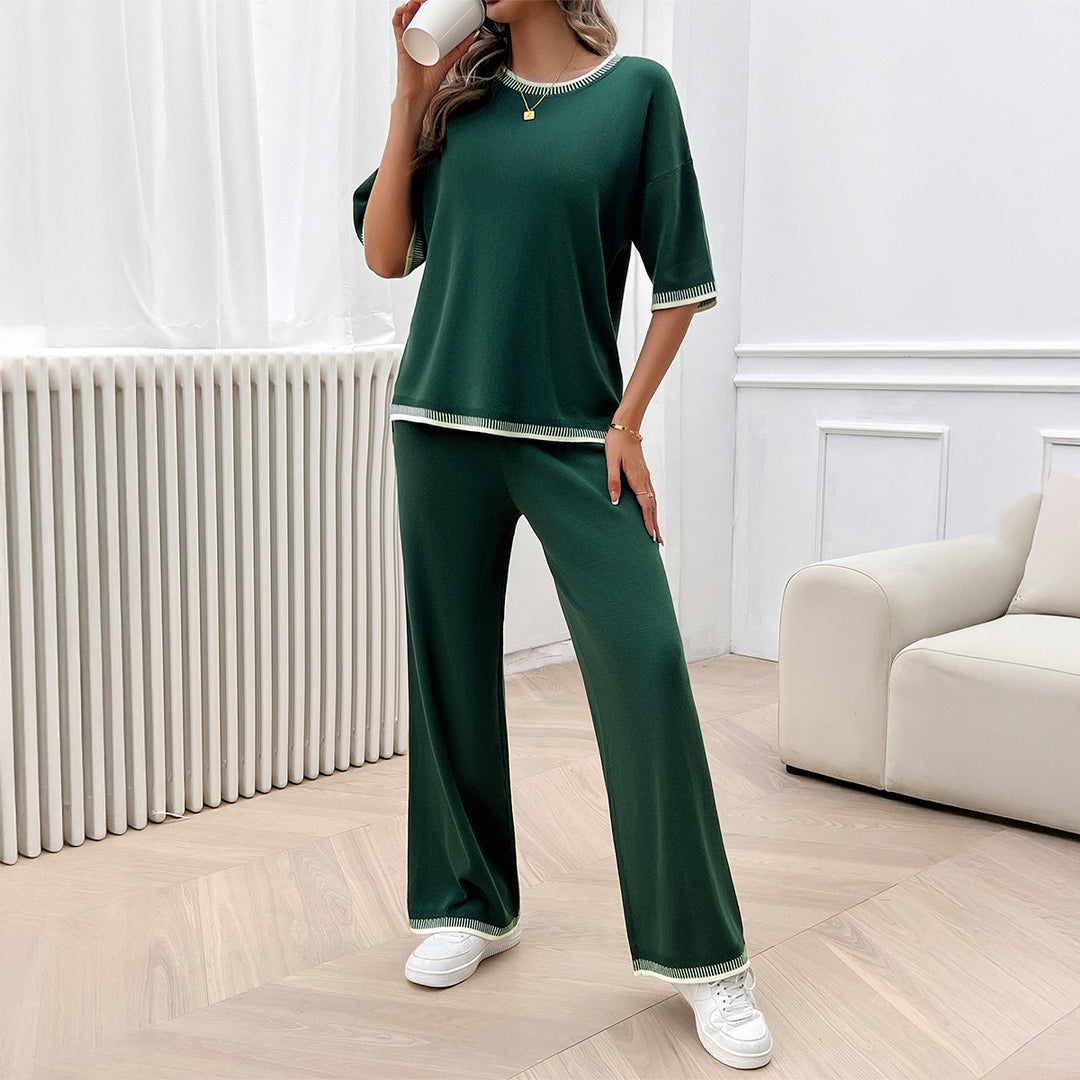 Damen Lässiges Set aus weitem Oberteil und weiten Hosen Drune