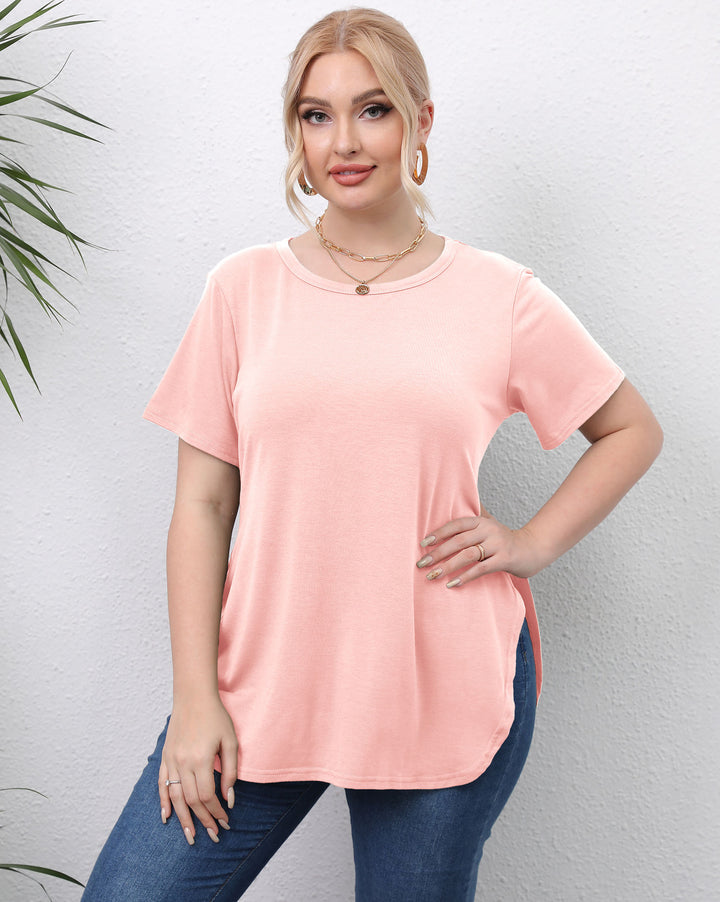 Damen lässiges T-Shirt mit seitlichen Eingrifftaschen Drune