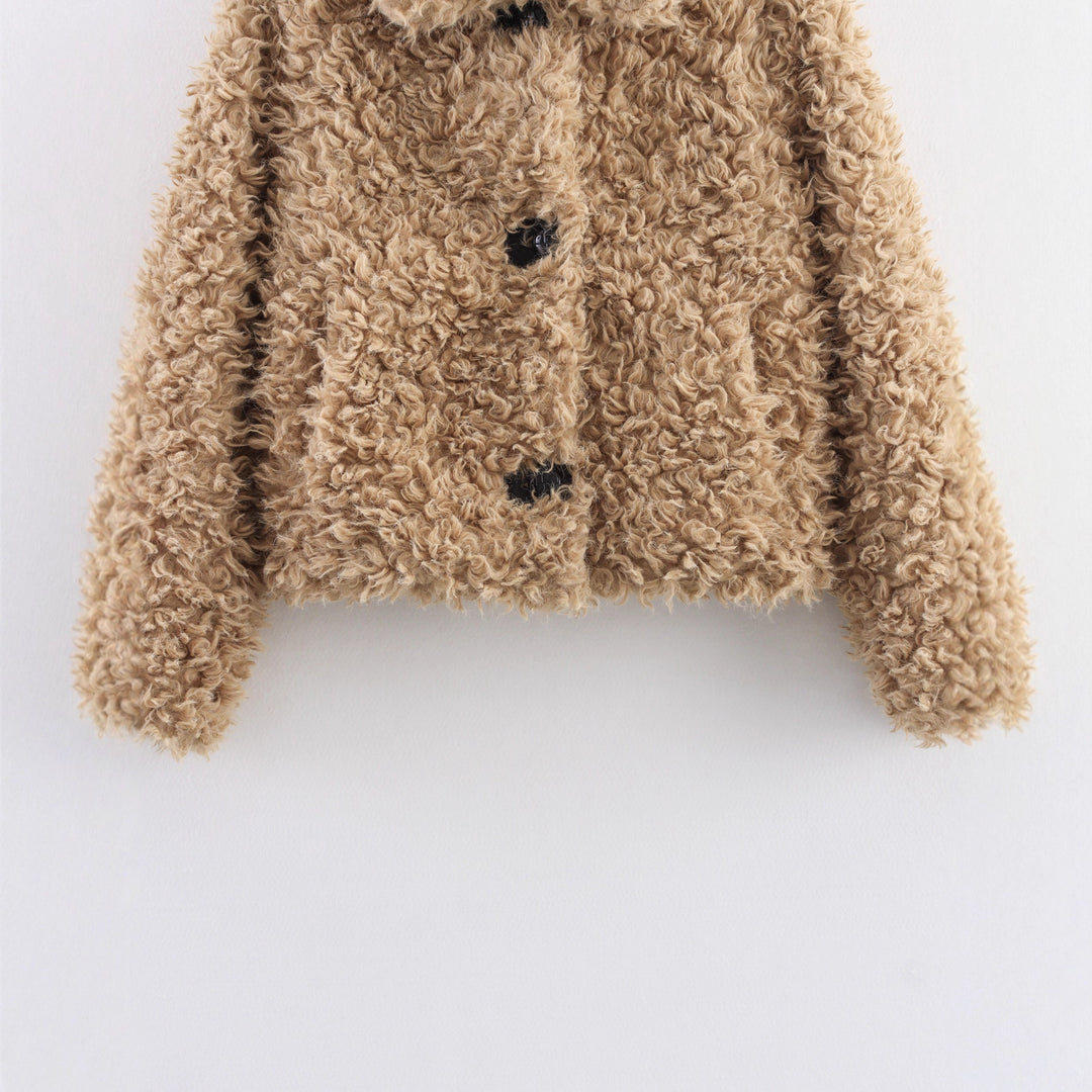 Damen kuschelige Teddyjacke Drune