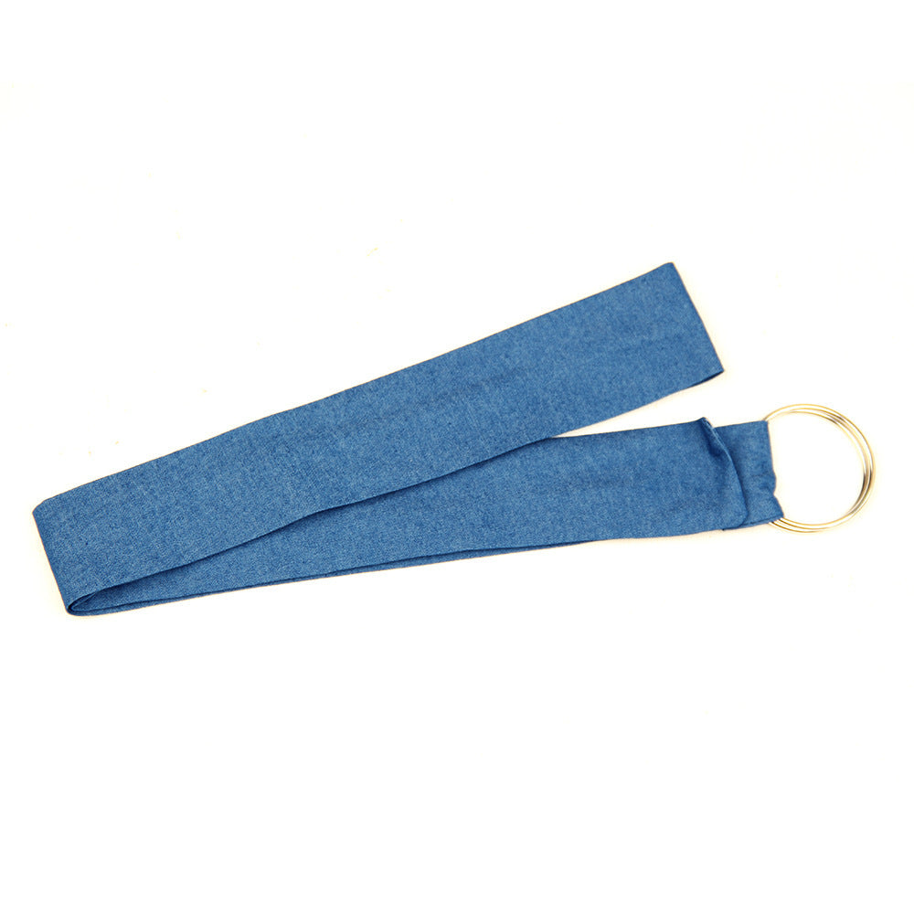 Damen Lässiges Denim Hemd mit praktischen Taschen und Taillengürtel Drune