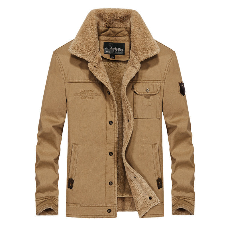 Herren wattierte Sherpa-Canvas Feldjacke mit Teddyfutter und Thermoisolierung Drune
