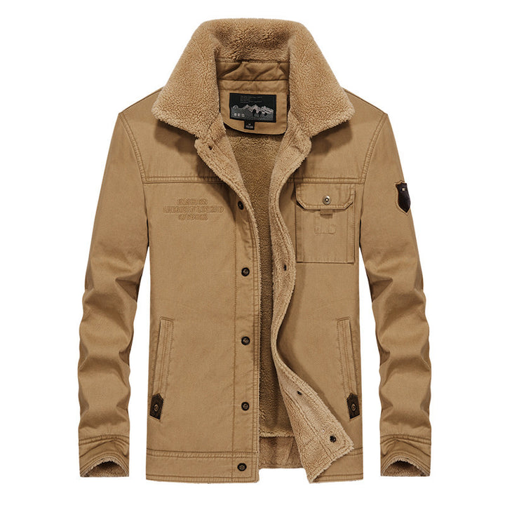 Herren wattierte Sherpa-Canvas Feldjacke mit Teddyfutter und Thermoisolierung Drune