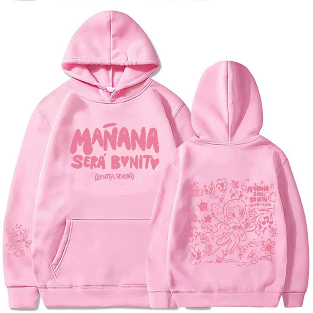 Damen Hoodie mit kreativem Druck und praktischer Kängurutasche Drune