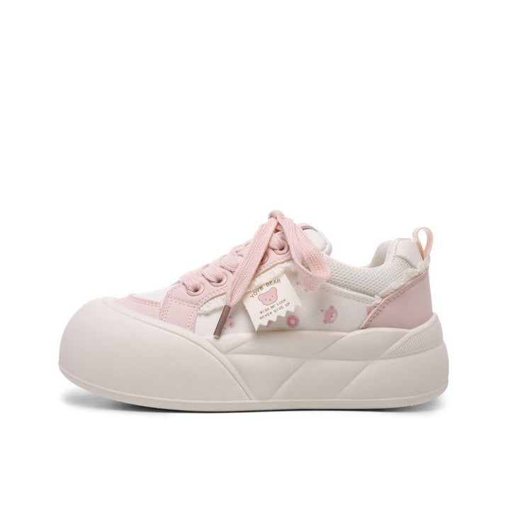 Damen Sneakers mit dekorativen Rüschen und verspielten Schleifen Drune