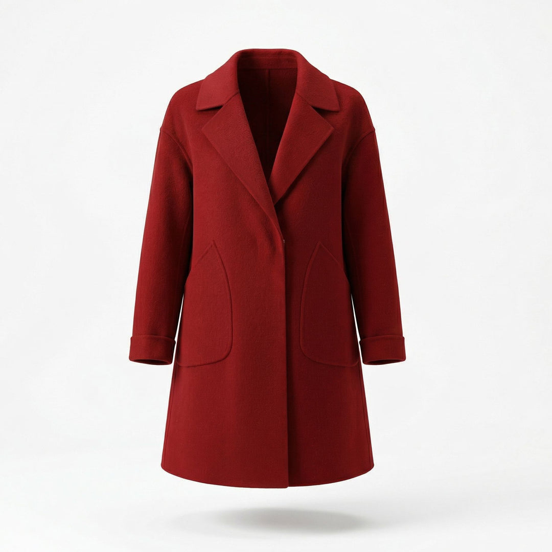 Damen Eleganter Wollmantel mit weit geschnittenem Design Drune