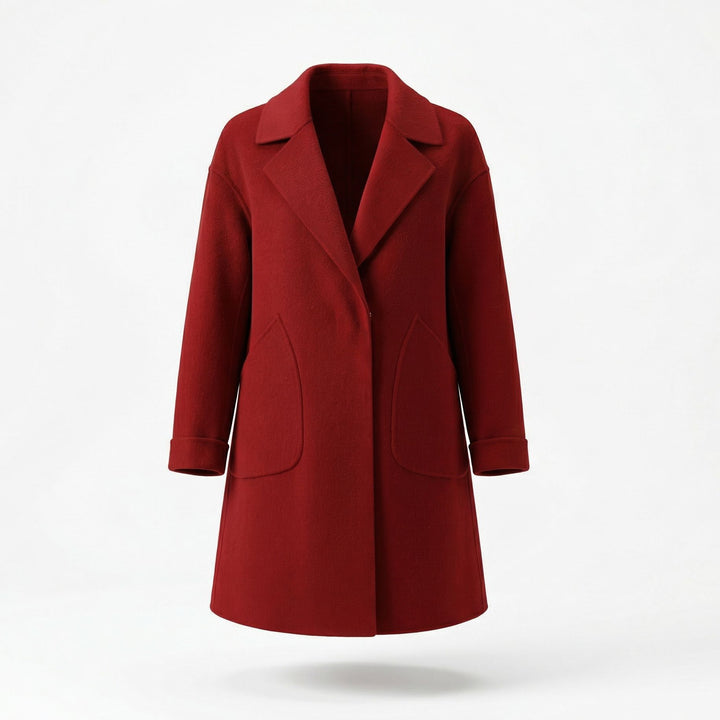 Damen Eleganter Wollmantel mit weit geschnittenem Design Drune