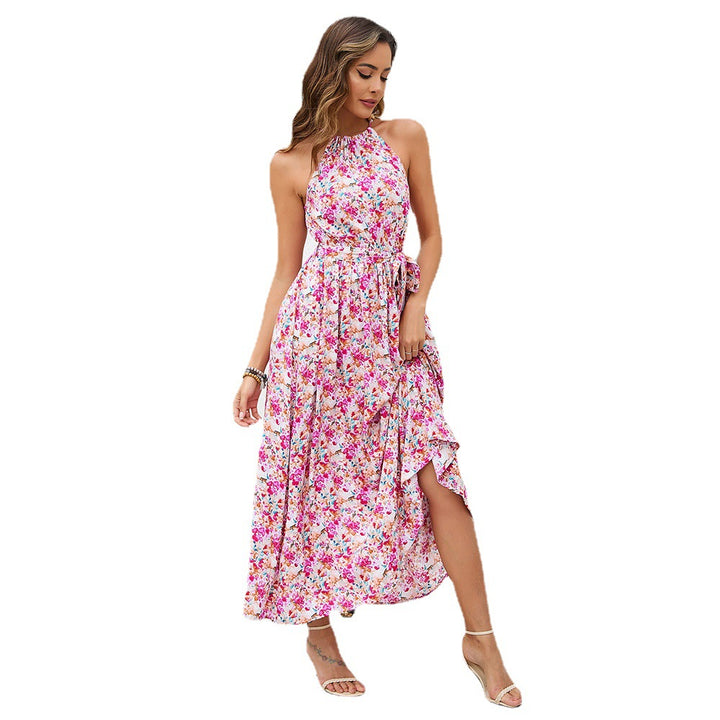 Damen Maxikleid mit romantischem Blumenmuster und tailliertem Schnitt Drune